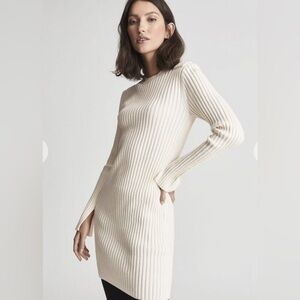 Reiss Cream Rib Knit Dress